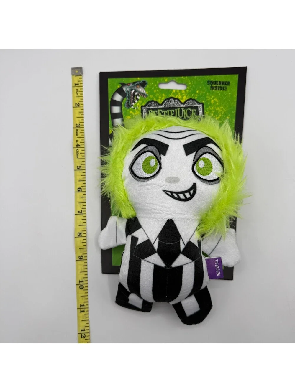 Beetlejuice Plush Squeaker Dog Toy Warner Bros Halloween Horror Chew Toy 9